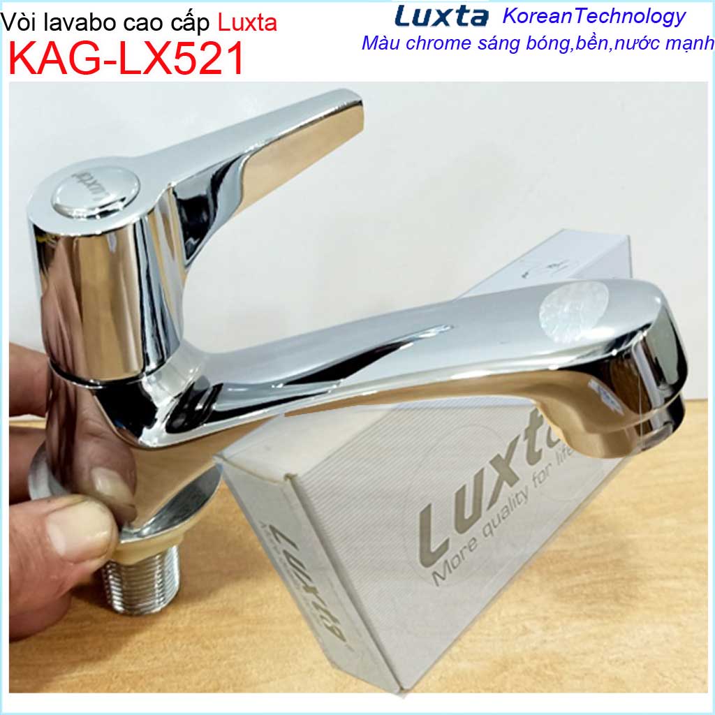 Vòi lavabo lạnh Luxta KAG-LX521 tay gạt vuông, vòi chậu rửa mặt nước mạnh sử dụng siêu bền