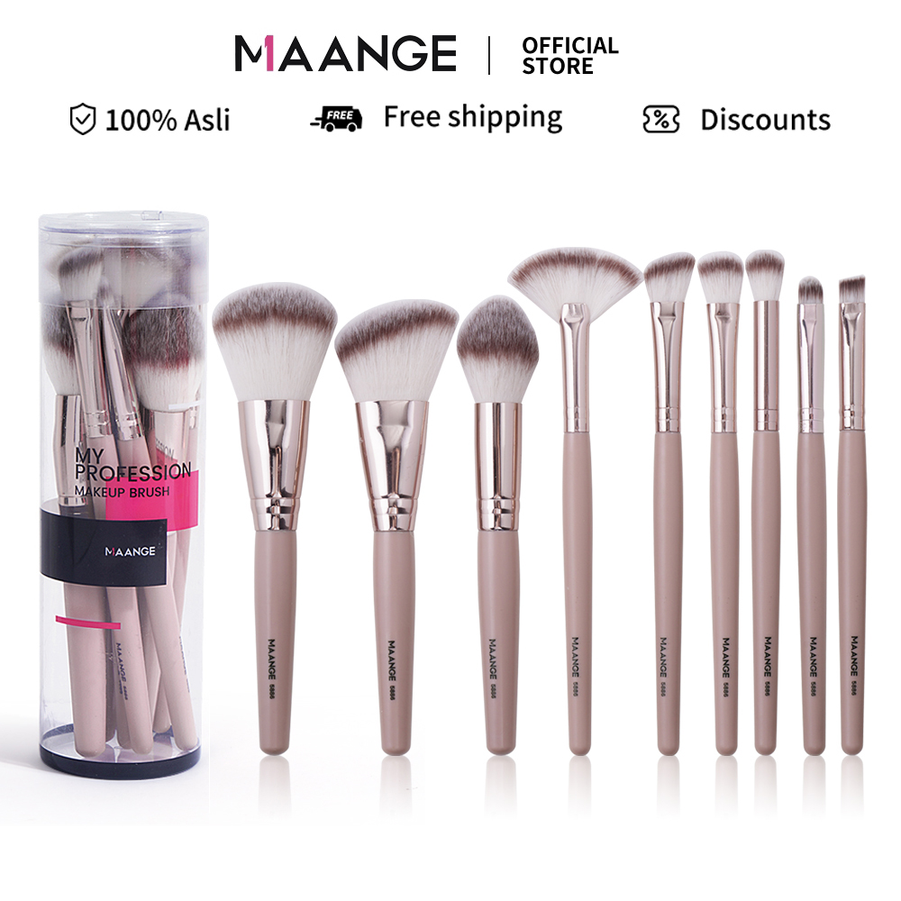 Bộ 9 cọ trang điểm MAANGE Dụng cụ làm đẹp chuyên nghiệp Với hộp