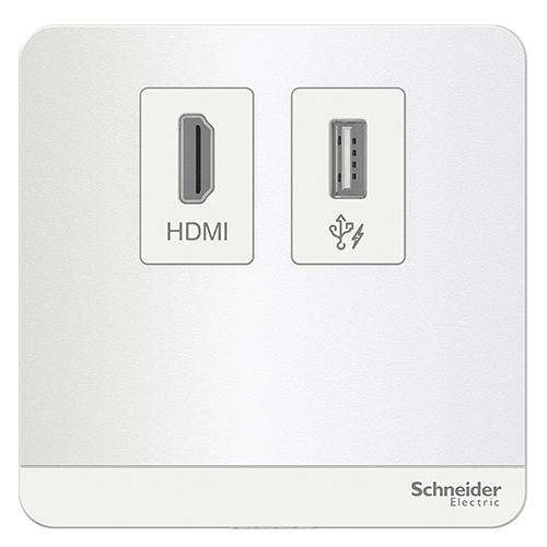 Bộ ổ cắm HDMI + USB, dòng AvatarOn mặt vuông loại Đẳng Cấp, Sang Trọng - Schneider Electric