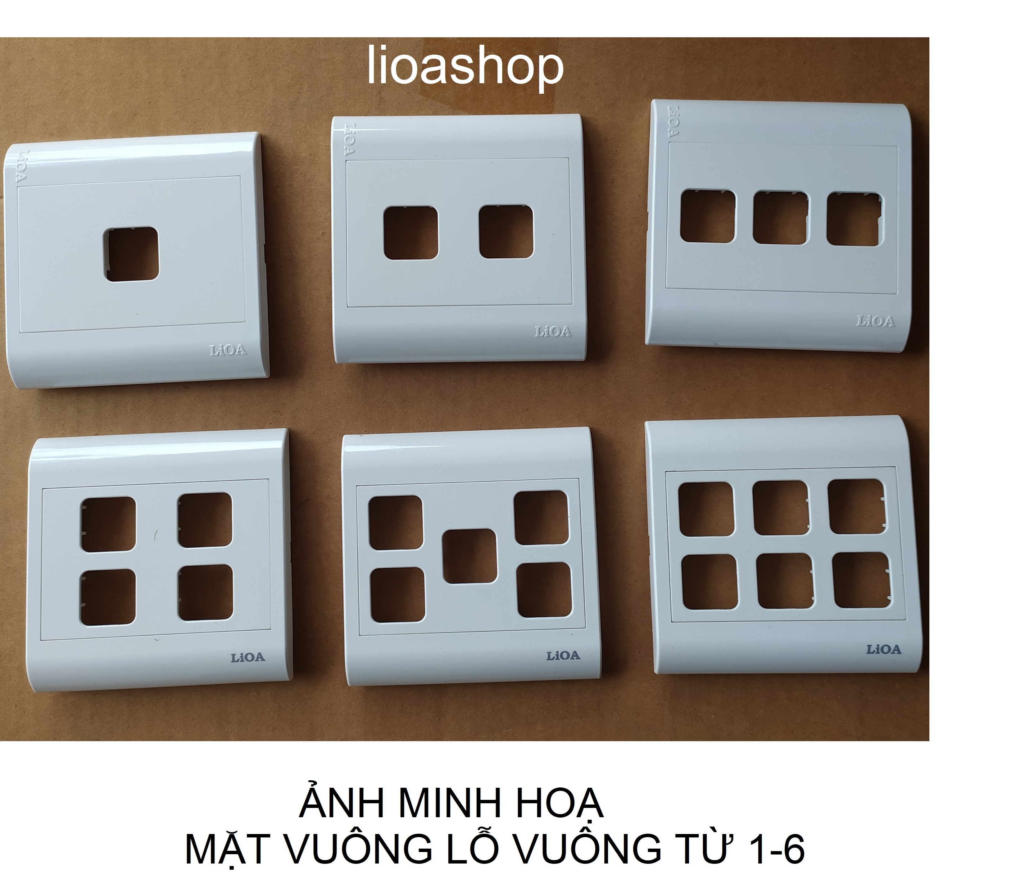BỘ 2 MẶT 2 LỖ VUÔNG LiOA - HÌNH VUÔNG