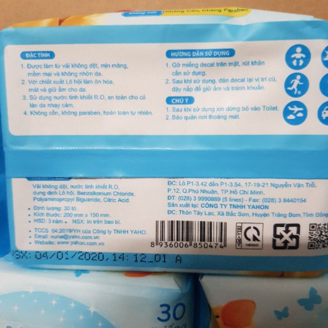 [HCM]Khăn ướt em bé NuNa gói 30 miếng