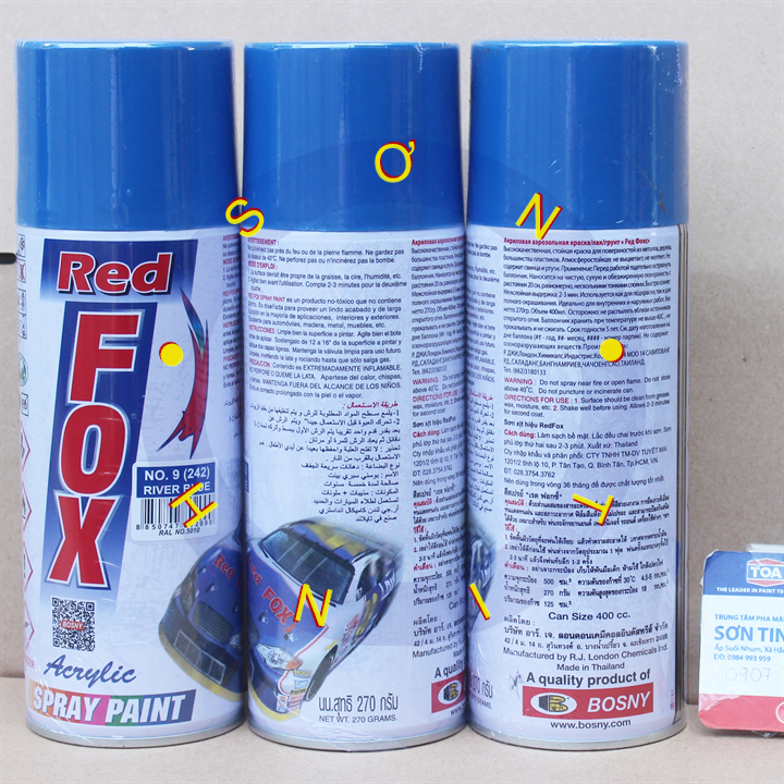 Sơn xịt red fox thái lan màu xanh dương , nước biển river blue 242 - 1 chai