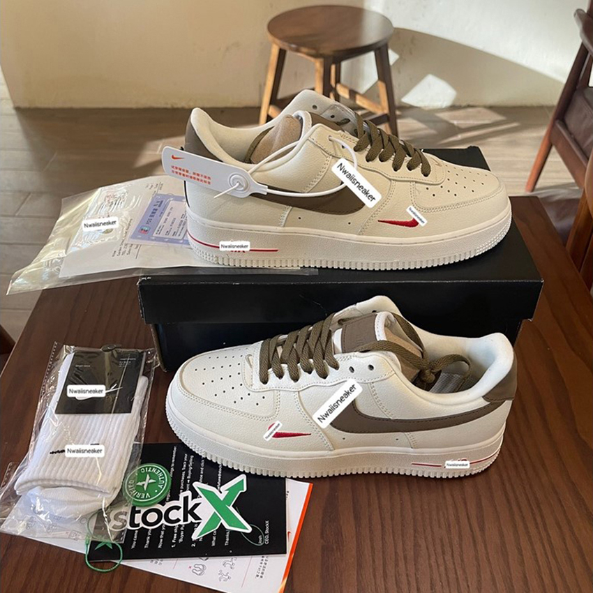Giày Nike_Air Force 1 Nam Nữ, Giày AF1 Vệt Nâu Hàng Đẹp Full Box Đủ Size 36-43