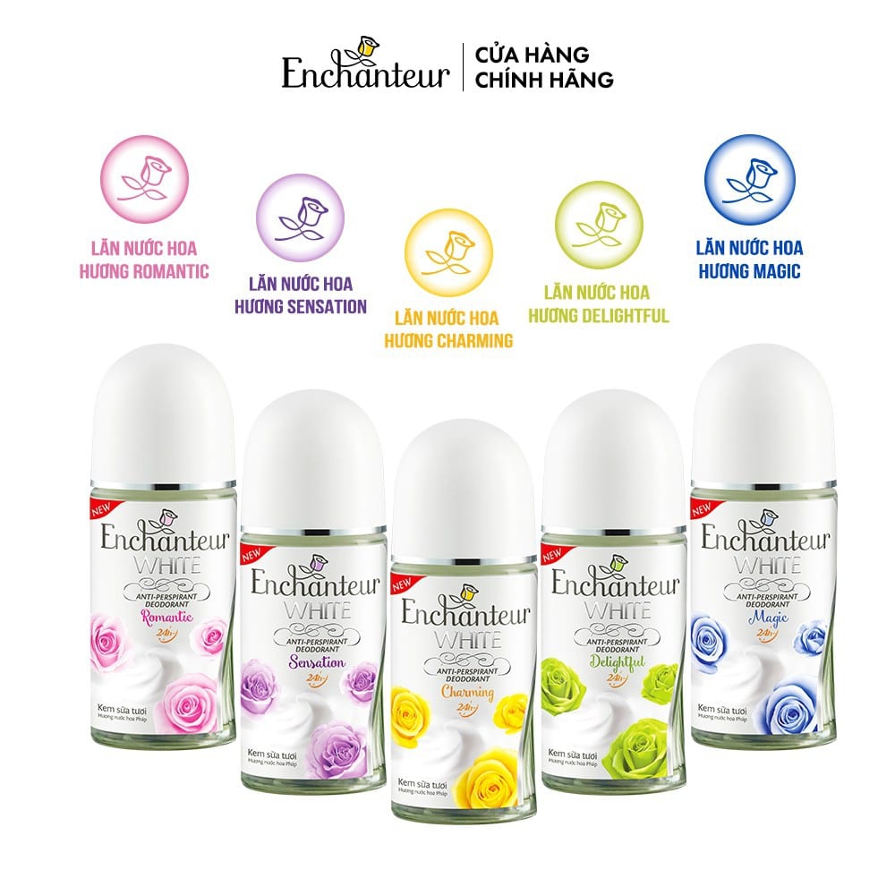 Lăn khử mùi trắng da Enchanteur White Charming 50ml