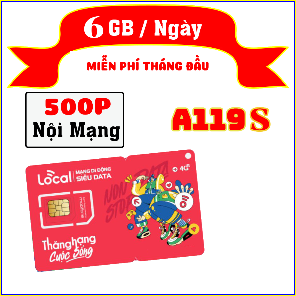 (Tự Chọn Số) Sim Mobifone Local A119S A79S A89E - MAX DATA. Miễn Phí tháng đầu  .CHƯA KÍCH HOẠT