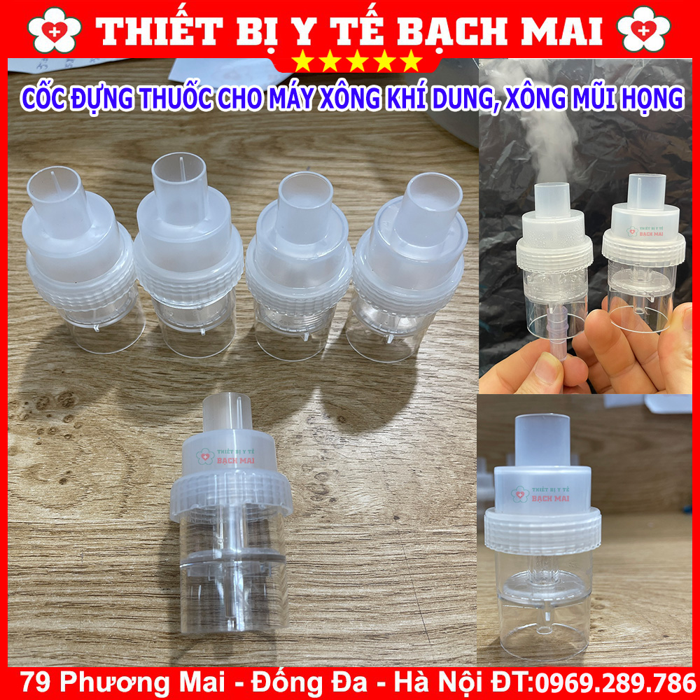 Cốc thuốc dùng cho máy xông mũi họng, cốc đựng thuốc xông khí dung các loại - màu trắng