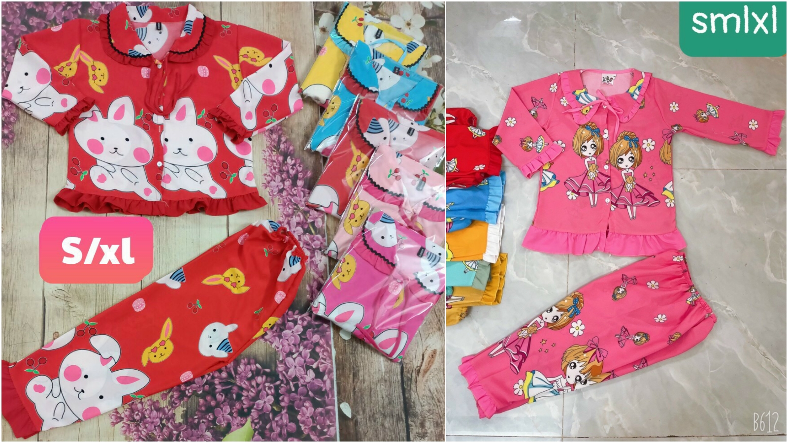 [ 10 - 38kg ]  Đồ Bộ Pijama Lụa Bé Gái Size Lớn - Đồ Bé Gái Mặc Nhà - M60