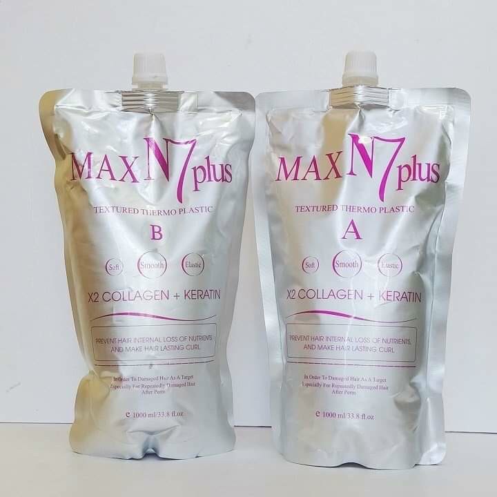 Cặp uốn ép tóc max n7 plus collagen keratin 1000ml * 2