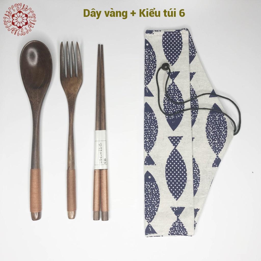 Bộ thìa đũa gỗ phong cách Nhật Bản