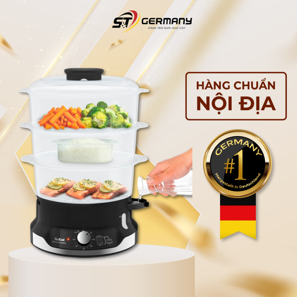 Nồi hấp 3 tầng nội địa đức tefal vc2048 bpa frei new nồi hấp điện đa năng tiết kiệm thời gian germanysnt 260008