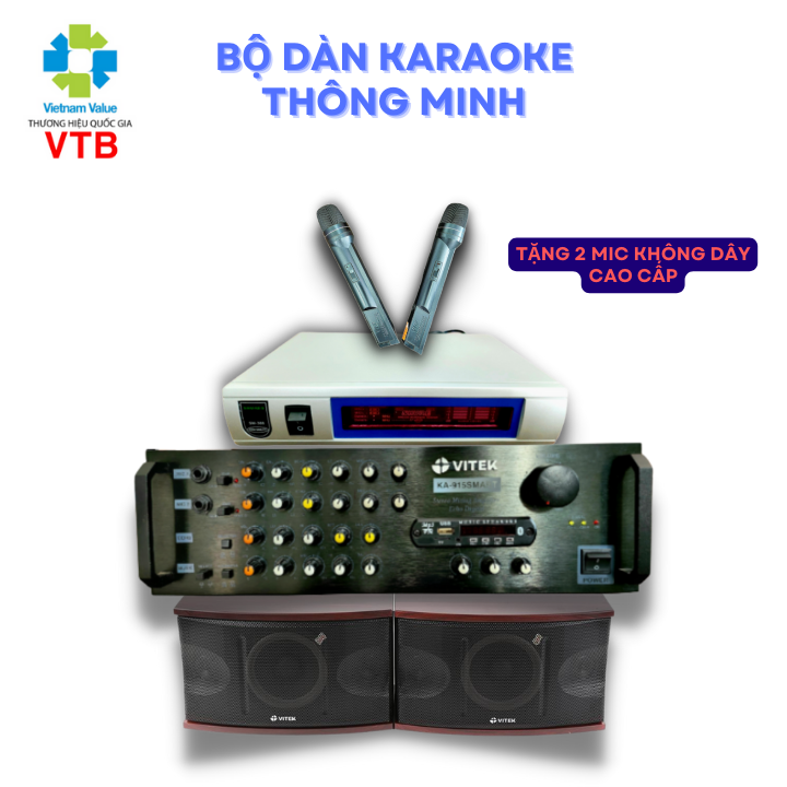 Combo Smart Karaoke Vitek/VTB 1 - Tặng kèm 2 mic không dây cao cấp