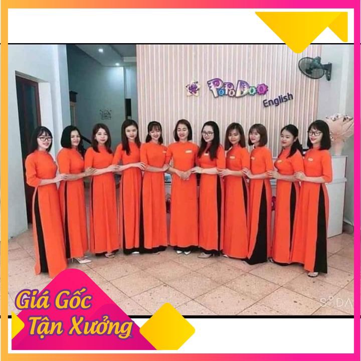 Áo dài đồng phục các màu phong phú ( có cả cổ cao và cổ tròn )