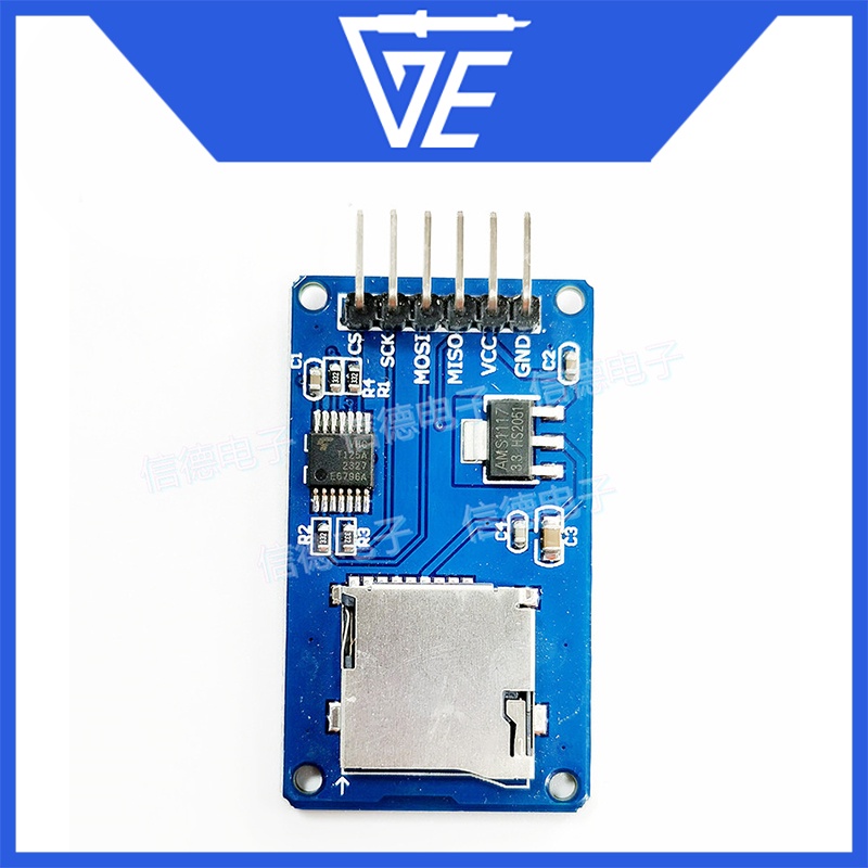 Mạch đọc thẻ nhớ / Mô-đun thẻ nhớ Micro SD / thẻ TF mini đọc / ghi / giao diện SPI / nguồn điện với chuyển đổi mức