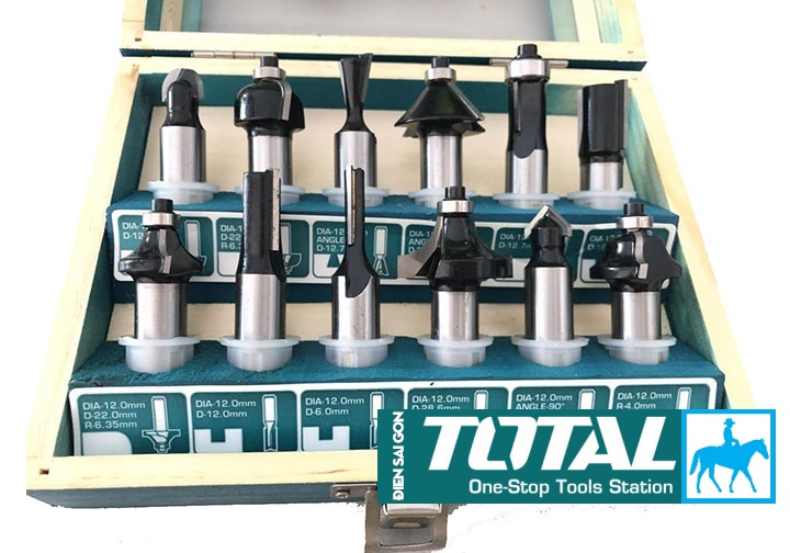 Bộ 12 mũi phay gỗ 6mm INGCO AKRT12141