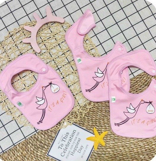 Set 3 yếm vuông sơ sinh cotton cho bé Mipbi