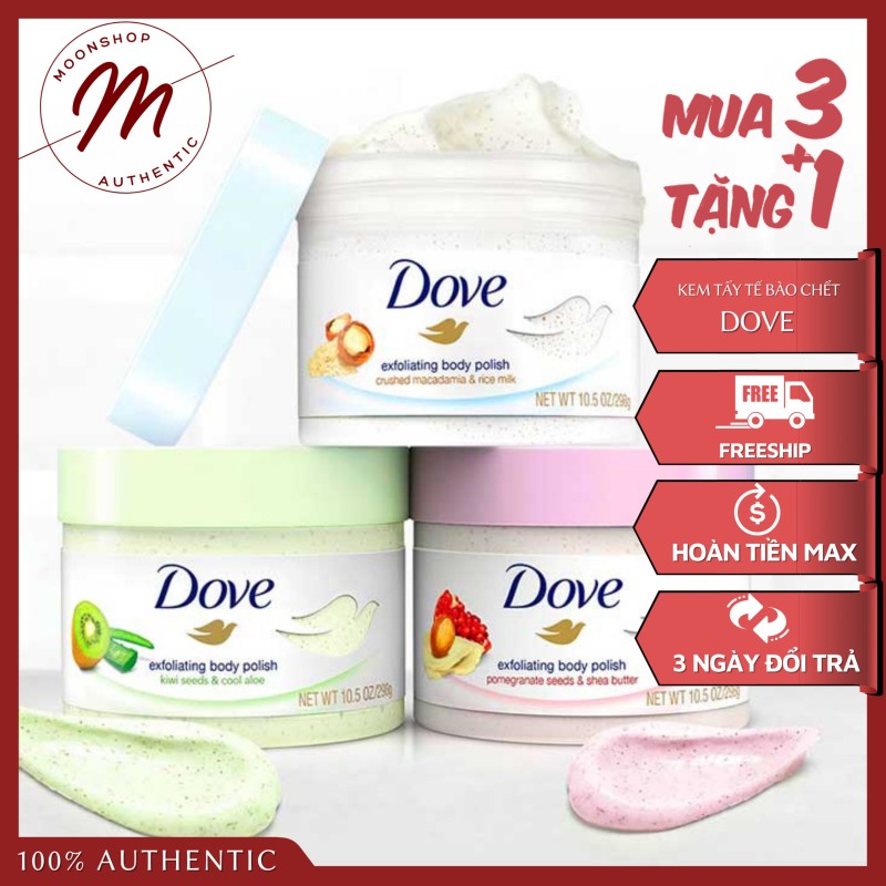 [HÀNG HOT] Tẩy da chết body DOVE giúp da mịn màng chiết xuất từ thiên nhiên hũ 50g