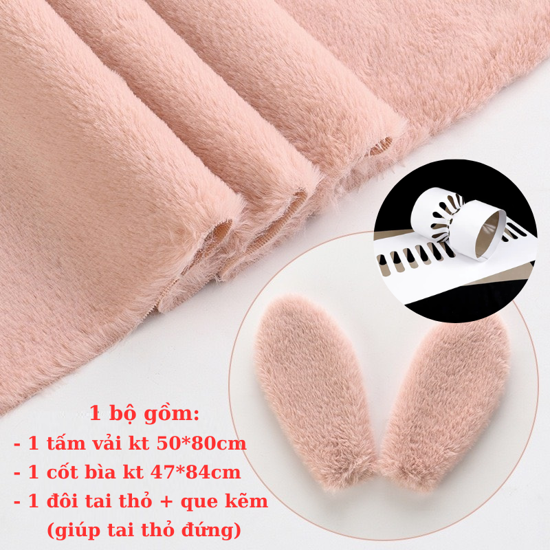 1 Set (Vải + Tai Thỏ + Cốt Bìa) Làm Bó Hoa Thỏ Size To ***HOT TREND 2023***