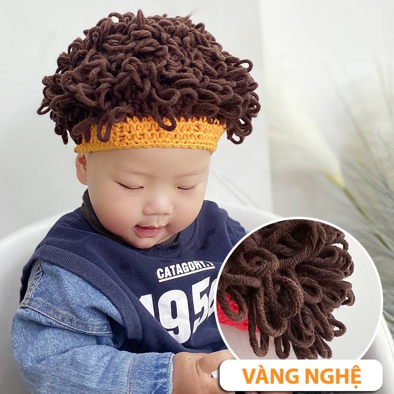 Nón Len Tóc Xù Phong Cách Hàn Quốc Cho Bé Cực Cool