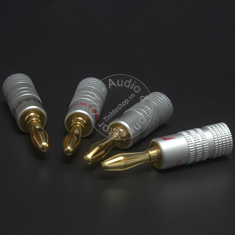 4 chiếc - Jack cắm bắp chuối cho Loa Âm ly mạ vàng 24K OD4mm
