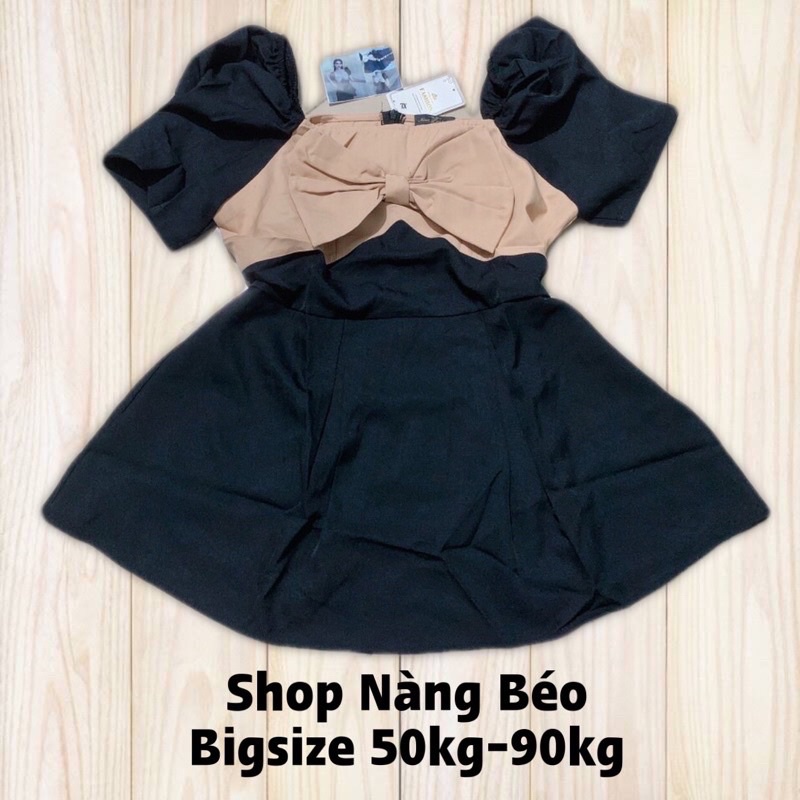 (SHOP TÁO ĐỎ BIGSIZE 50kg đến 90kg) SET áo peplum nơ và chân váy xòe