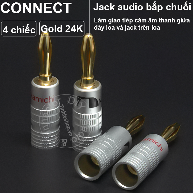 4PCS - Audio connector banana plug OD4mm