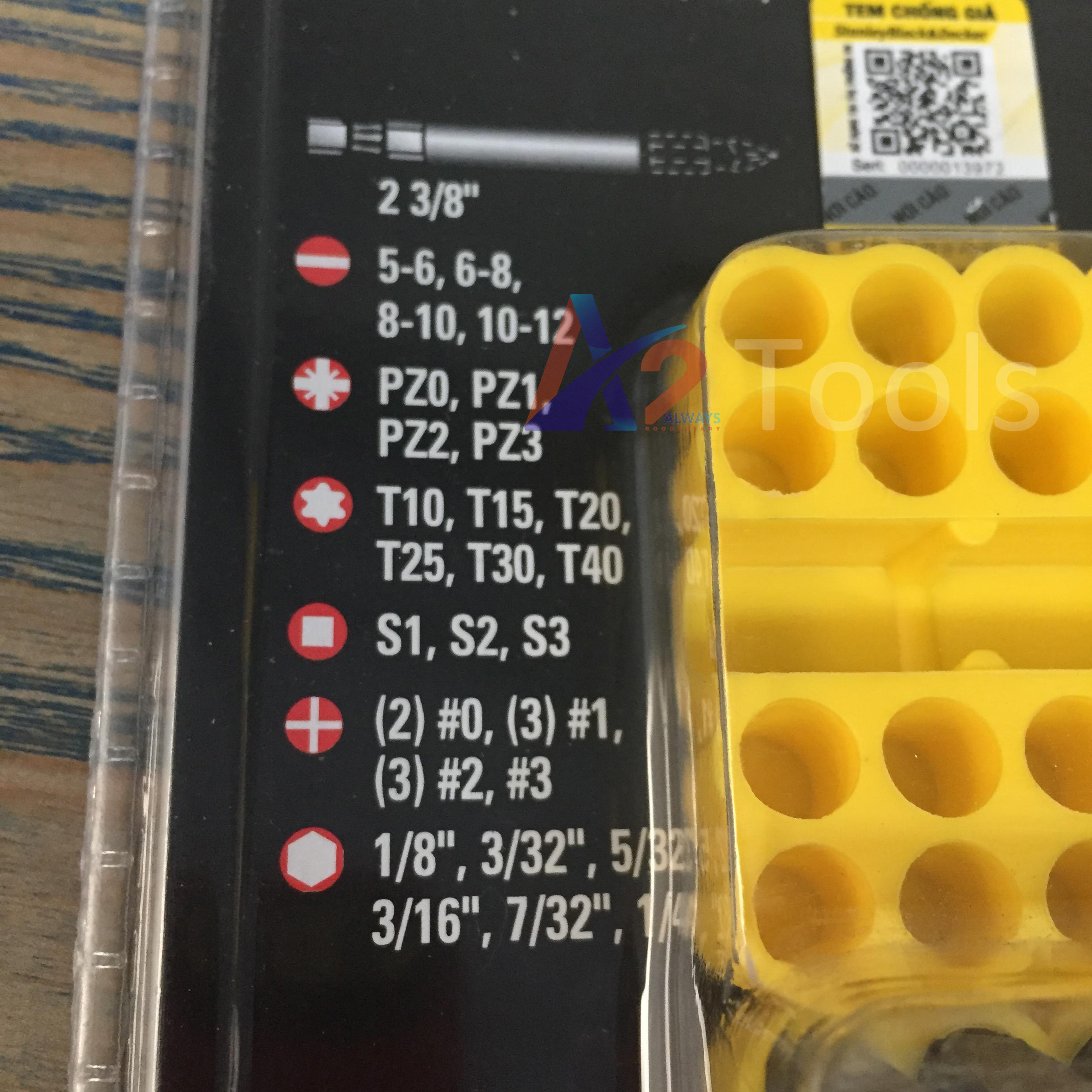 33 chi tiết Bộ đầu vít Stanley 68-072