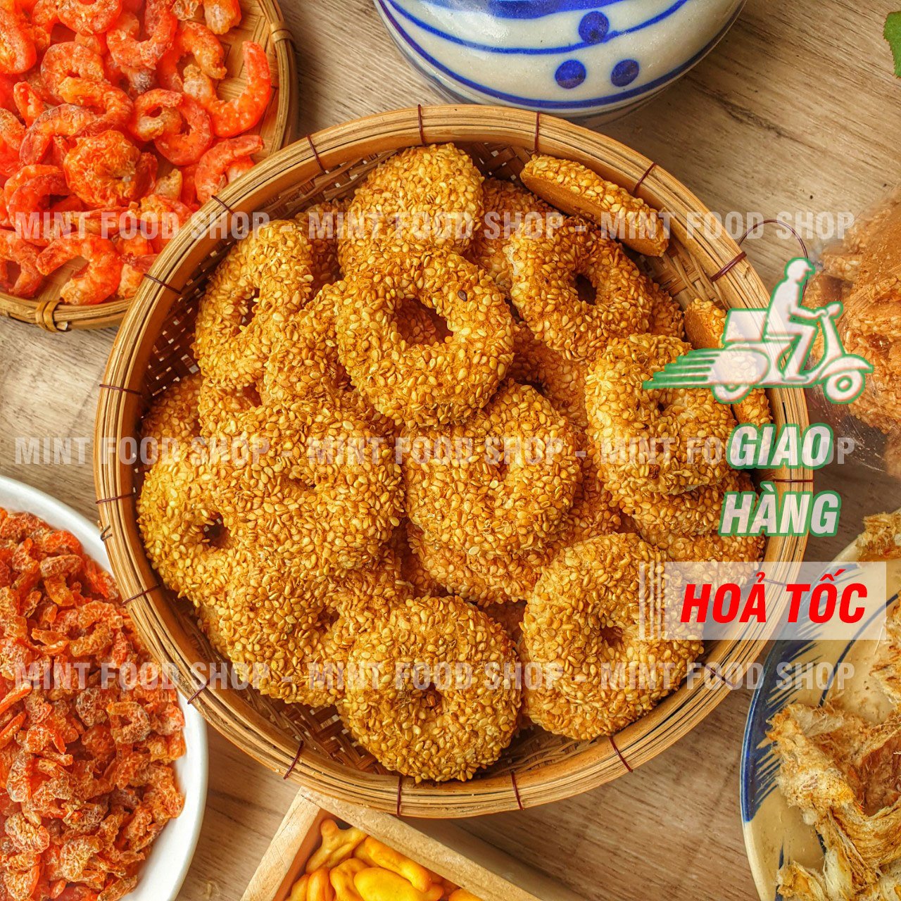 Bánh vòng mè Lon 200gram