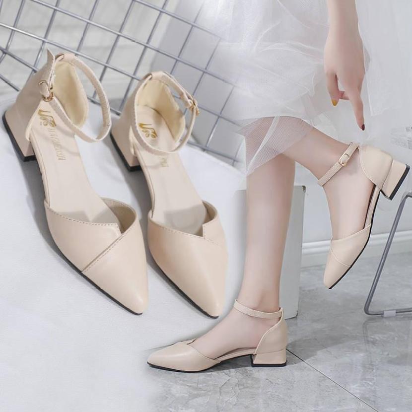 Giày nữ thời trang xếp mũi 3 phân, A34 giá rẻ