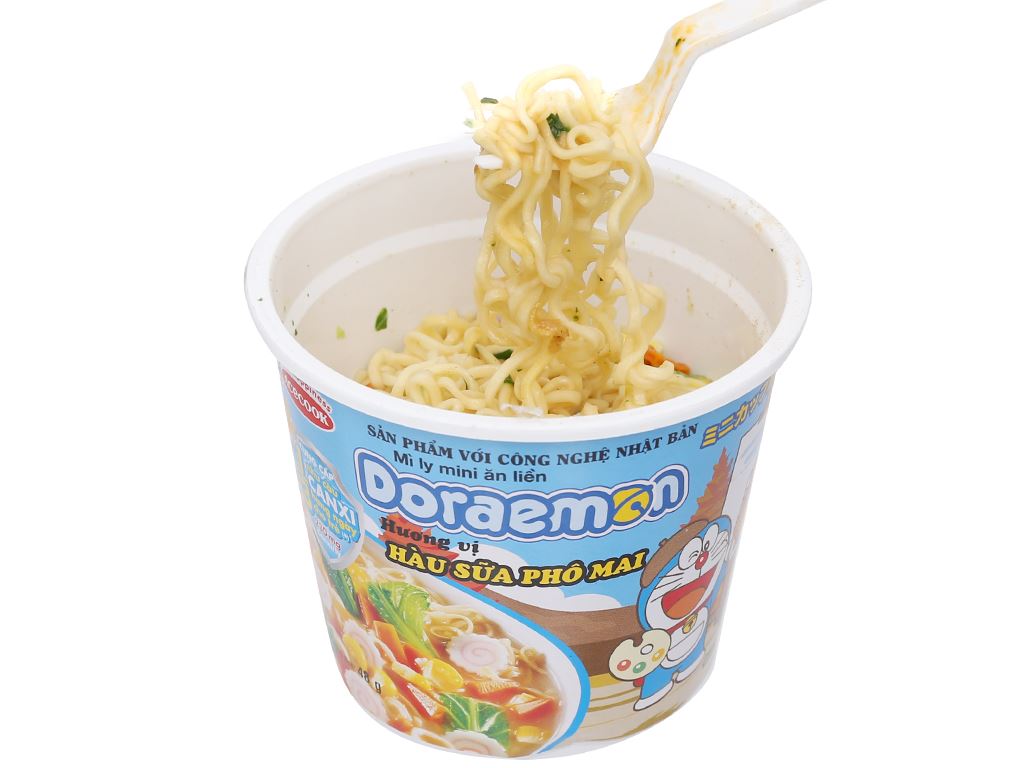 THÙNG 6 / 12 LY Mì ly mini Doraemon hàu sữa phô mai 48g 79011
