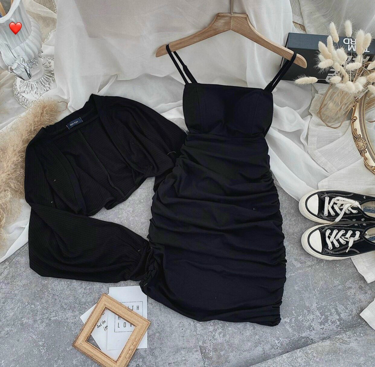 (ảnh thật) SET ĐẦM BODY KÈM ÁO KHOÁC NHÍ