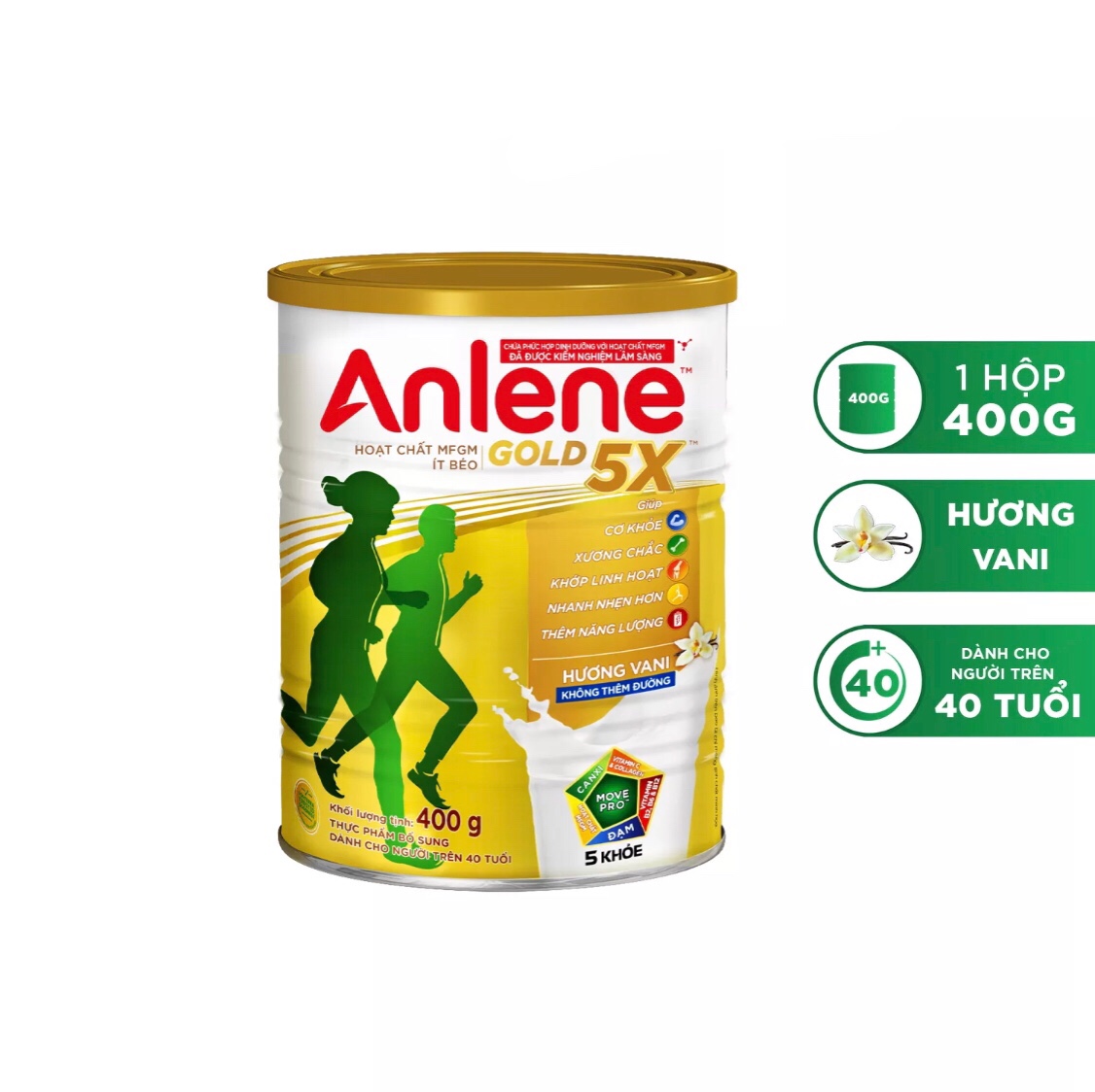 (HSD T10-2025) Sữa Bột Anlene Gold 5X hương vani - Lon 400g