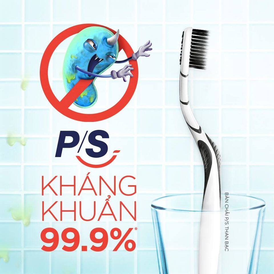 [HCM]Bàn chải đánh răng P/S than bạc kháng khuẩn 99.9%