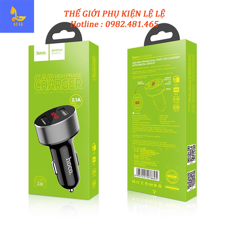 Tẩu sạc ô tô Hoco Z26