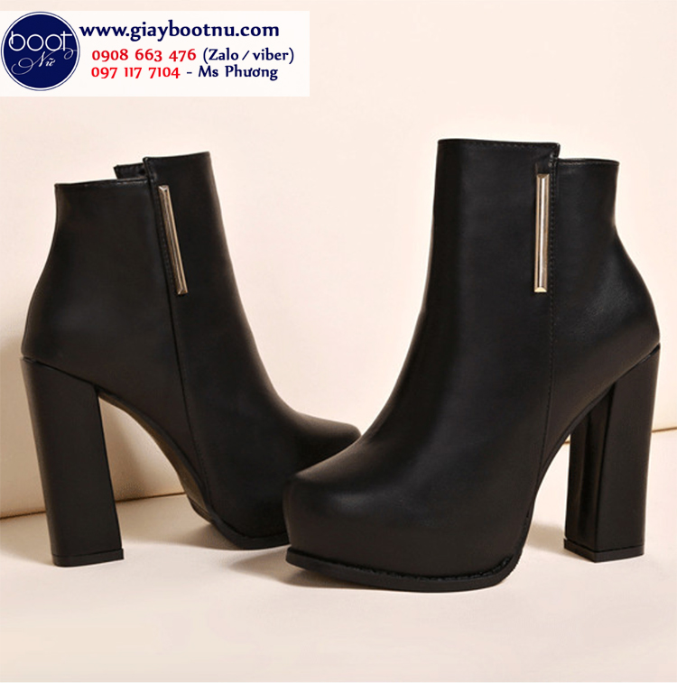 Giày boot nữ gót vuông cao gót ĐƠN GIẢN GBN80