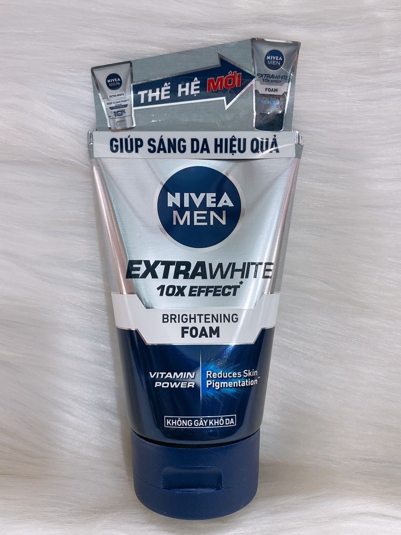 [HCM]Sữa Rửa Mặt NIVEA MEN Extra White Brightening Foam Làm Sáng Da 100g