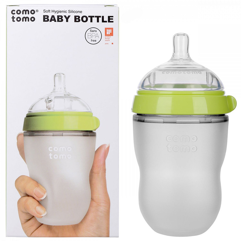 [Hoàn Tiền 10%]Bình sữa silicon núm siêu mềm cho bé 150ml/250ml