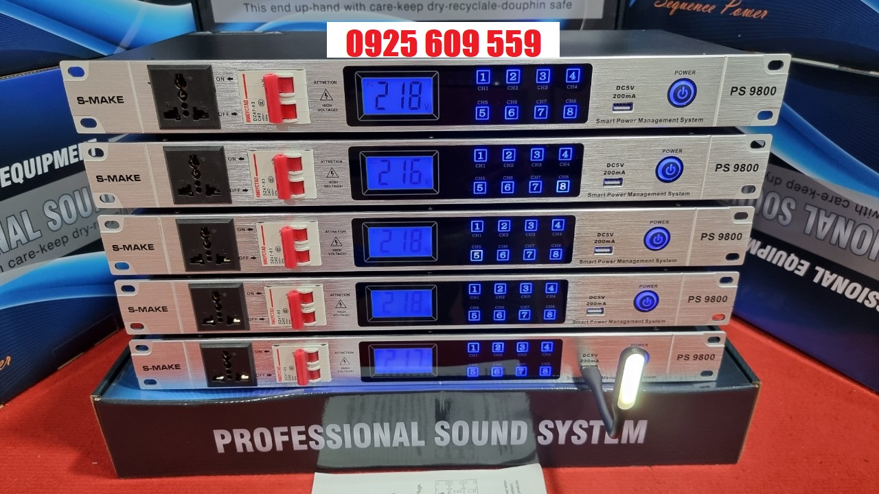 Quản lý nguồn âm thanh - quản lý nguồn - Bộ Quản lý nguồn điện S-make PS9800 hàng nhập - có lọc nguồn