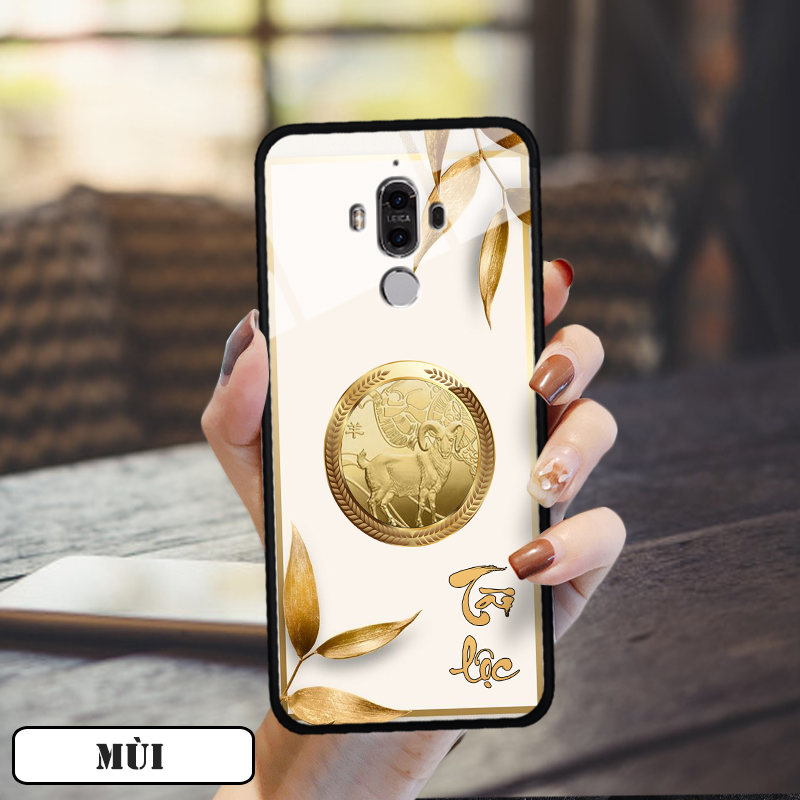 Ốp lưng kính 12 con giáp cho Huawei Mate 9
