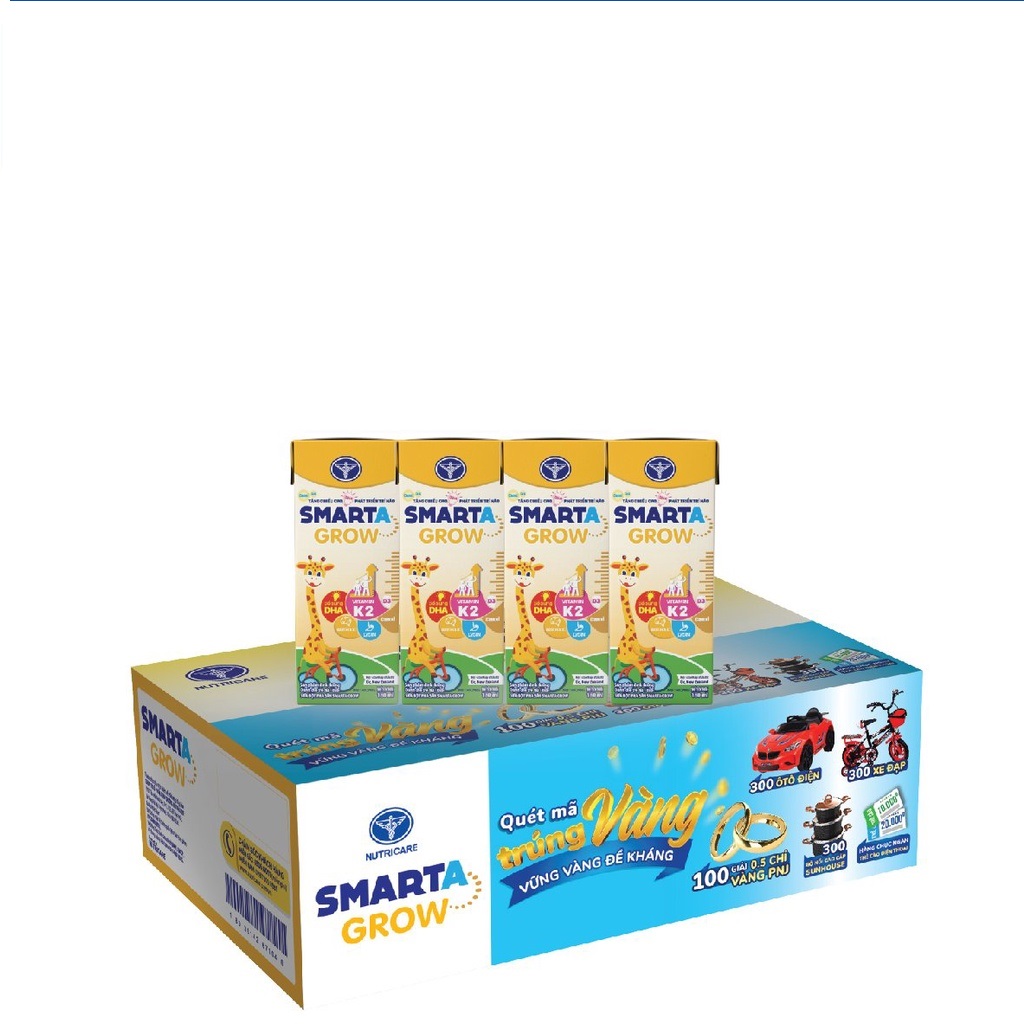 Thùng 48 hộp sữa bột pha sẵn Smata Grow 110ml /180ml