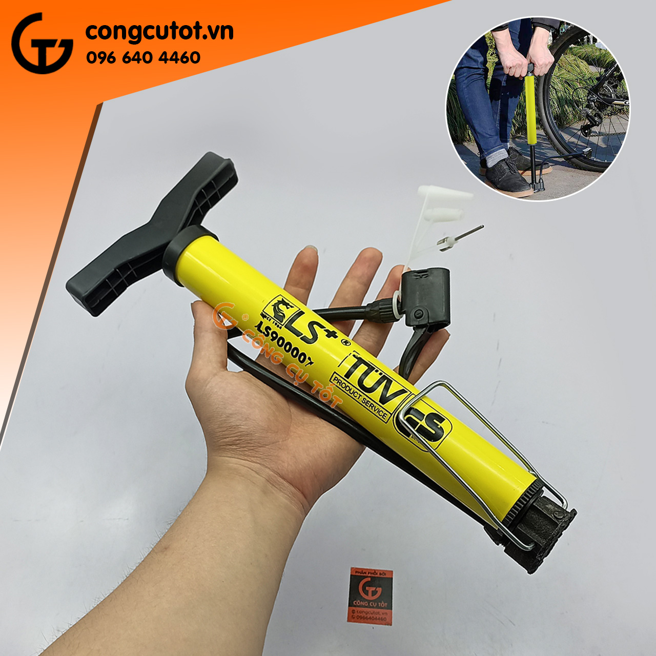 Bơm xe đạp, xe máy bằng tay hiệu LS+
