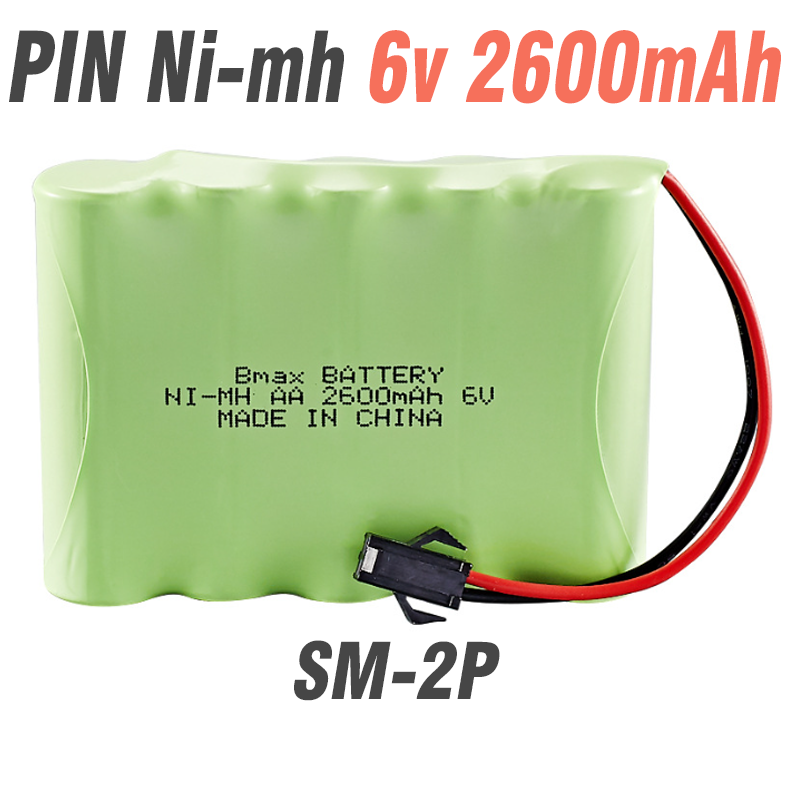 Pin sạc xe điều khiên 6V 2600mAh dung lượng cao CỔNG SM2P