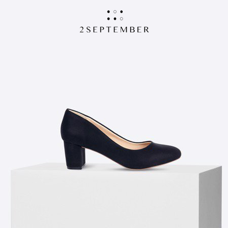 [HCM]Giày cao gót 5cm mũi tròn 2September Katy Black