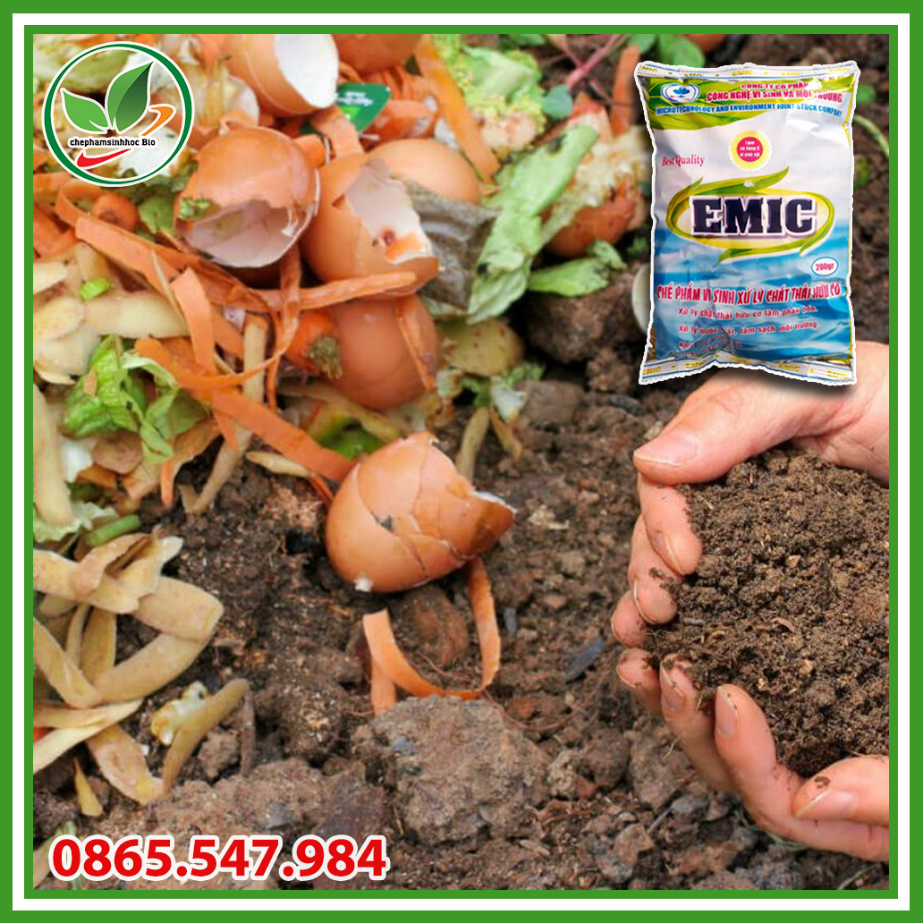 Chế phẩm sinh học Emic. Ủ rác thải nhà bếp. ủ phân cá. Gói 200gr