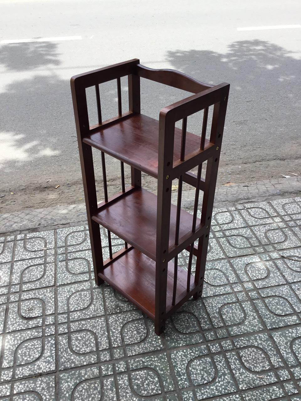 [HCM]kệ sách gỗ 3 tầng ngang 40 Nâu