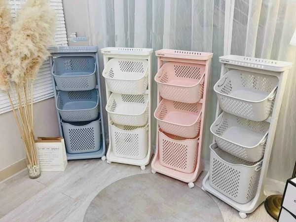 KỆ RỔ 3 TẦNG LỚN màu trắng
