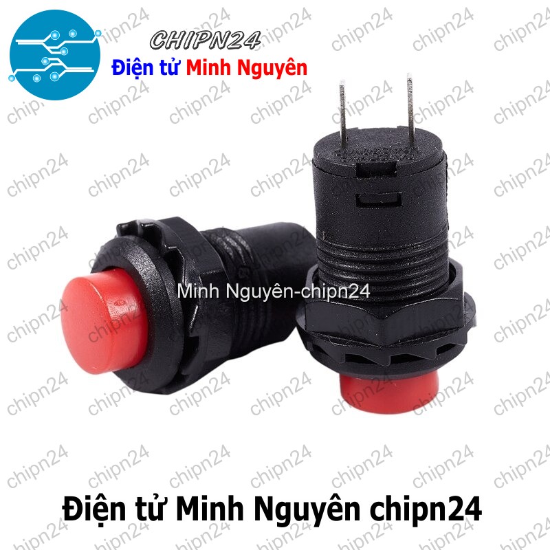 [2 cái] Nút nhấn Tự giữ DS-425 Đỏ (Nút nhấn Tự giữ Phi 12 Đỏ) - HH001547