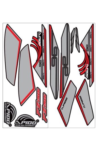 tem rời fz150i đen xám đỏ