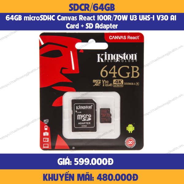 THẺ NHỚ KINGSTON SDHC SDCR 64GB