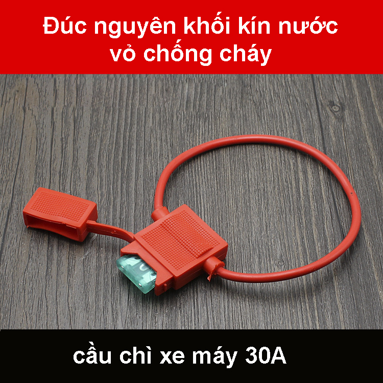 Bộ cầu chì 30A đúc nguyên khối Kín nước cho xe máy hàng xịn