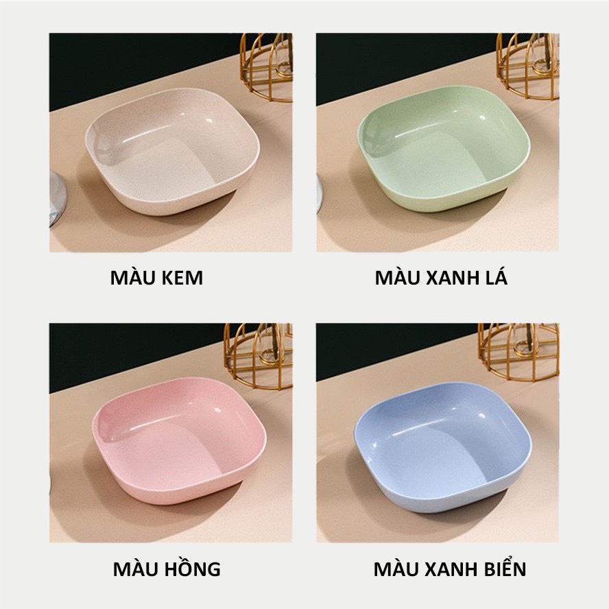 Bộ 8 Đĩa Lúa Mạch Màu Pastel Hình Vuông